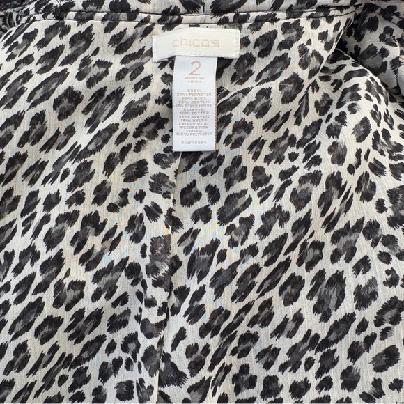 Chico’s Tweed Leopard Print Sweater Jacket - 2 - Picture 8 of 10